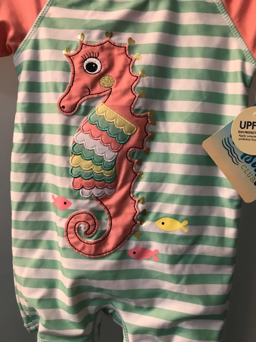 Wetsuit Club Seahorse Baby Girl Piece Rash Guard/Swimsuit-SPF 50-NWT- Sz 24M NWT